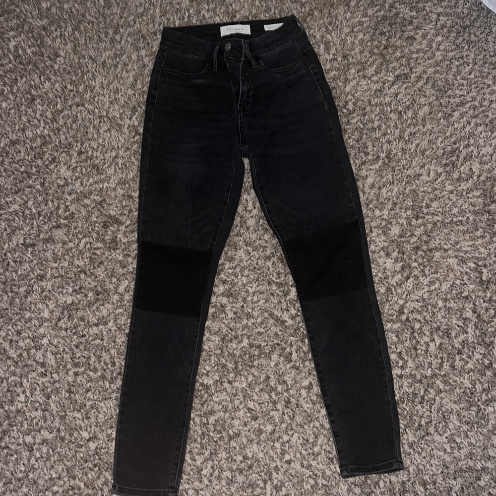 Pacsun Black patched skinny jeans!